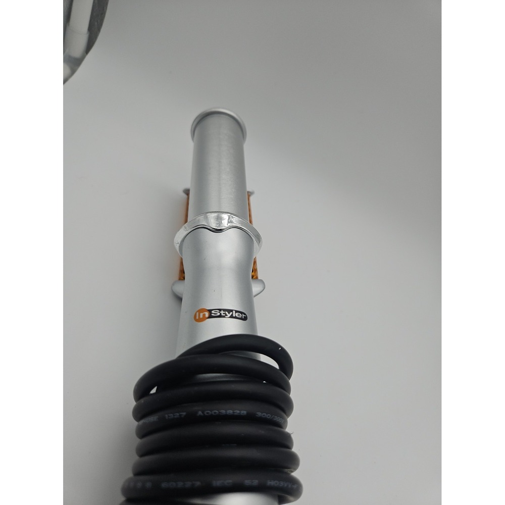 Instyler 1.25" Rotating Spinning Hot Brush Curling Iron IS1001 Silver/ Orange